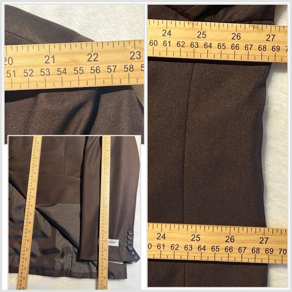 New Braveman 52R 45x36 Unhemmed Solid Cigar Brown Classic 2-Piece Suit NWT - Picture 15 of 16